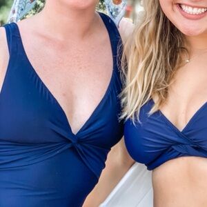 J. Crew Navy Blue One-Piece Swimsuit